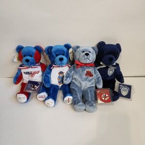 Holy Bears Patriotic Beanie Plush Lot God‎ Bless America Police Fire Postal 4pc